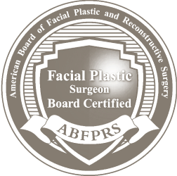 Board certified facial plastic surgeon seal.